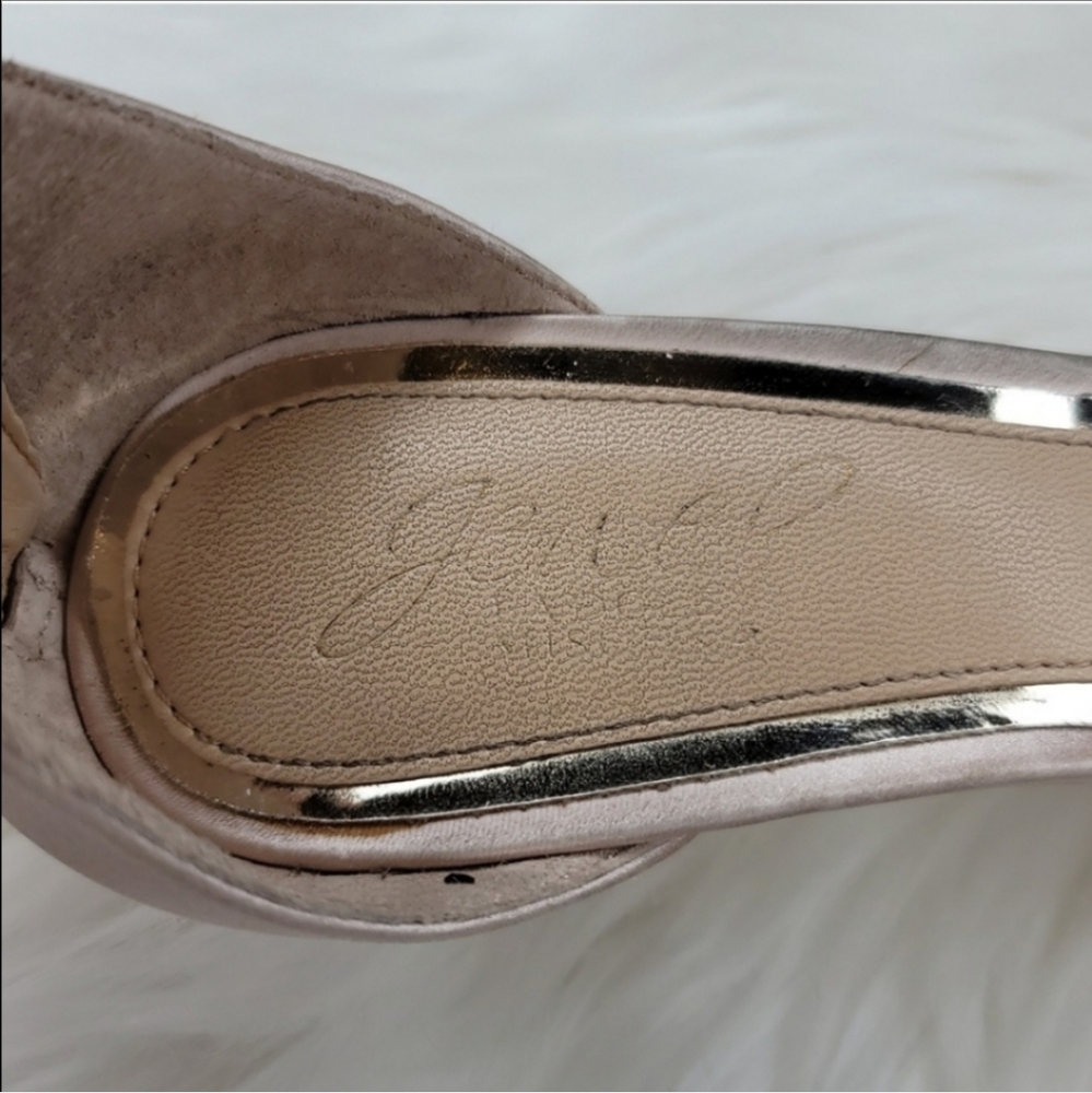 JEWEL BADGLEY MISCHKA Caroline Embellished Strap Evening Shoe Heels Champagne - Picture 15 of 16